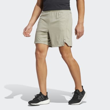 Short imprimé en PU Workout vert Hommes Entraînement