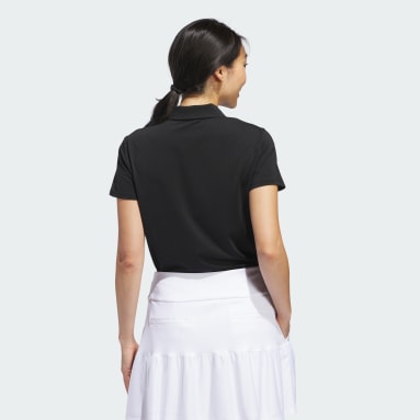 Women Golf Black Ultimate365 Solid Short Sleeve Polo Shirt