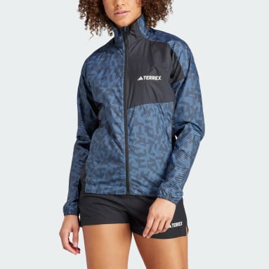 Corta Viento Estampado Terrex Trail Running Azul Mujer TERREX
