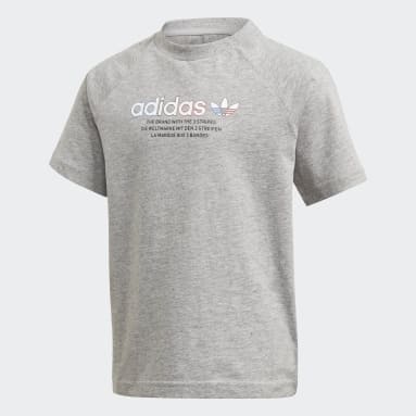Camiseta Adicolor Estampada Gris Niño Originals