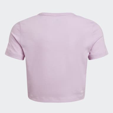 Dievčatá Sportswear fialová Tričko AEROREADY Yoga Crop