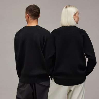 Y-3 로고 니트 크루 스웨트셔츠