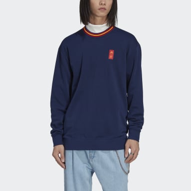 Männer Fußball Spanien Sweatshirt Blau