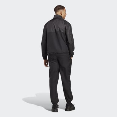 Men Sportswear Black 1/4 Zip Woven Track Suit