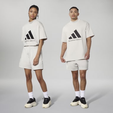 T-shirt adidas Basketball 001 Grigio Basket