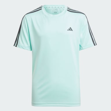 Camiseta Train Essentials AEROREADY 3-Stripes Regular Fit Turquesa Meninos Sportswear