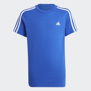 T-shirt adidas Essentials 3-Stripes Blu Ragazzo Sportswear