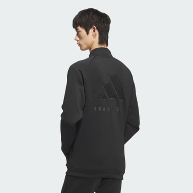 【ゴルフ】ダンボールニット バックロゴ 付き フルジップジャケット