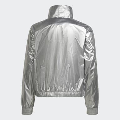 Mädchen Sportswear Dance Metallic Woven Trainingsjacke Silber