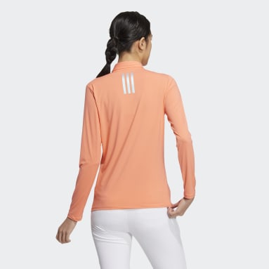 Women Golf Orange AEROREADY Lightweight Long Sleeve Polo Shirt