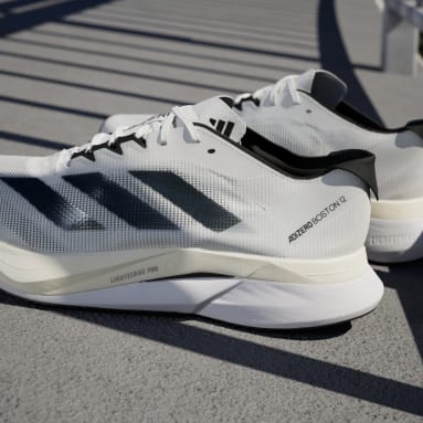 Men's Running White Adizero Boston 12 Running Shoes