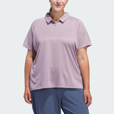 adidas 3-Stripes Polo Shirt (Plus Size) - Purple, Women's Golf, adidas US