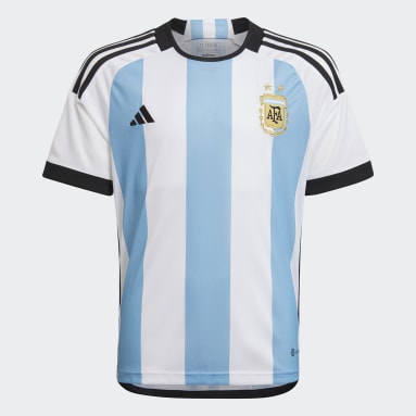 Camisola Principal 22 da Argentina Branco Rapazes Futebol