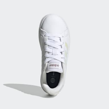 Children 4-8 Years Sportswear White Grand Court Lifestyle Lace Tennis Shoes
