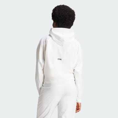 Women's Sportswear White Z.N.E. Woven Full-Zip Hoodie