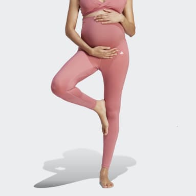 Women Yoga Pink Yoga 7/8 Leggings (Maternity)