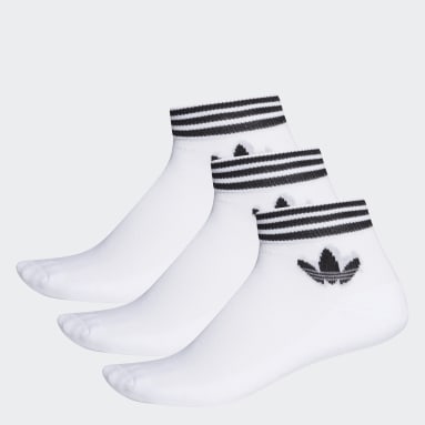 Originals White Trefoil Ankle Socks 3 Pairs