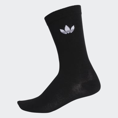 Originals Black Thin Trefoil Crew Socks 2 Pairs