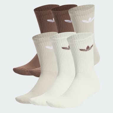 Meias de Cano Médio Acolchoadas Trefoil – 6 pares Castanho Originals