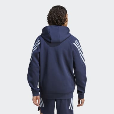 Mænd Sportswear Blå Future Icons 3-Stripes Full-Zip hættetrøje