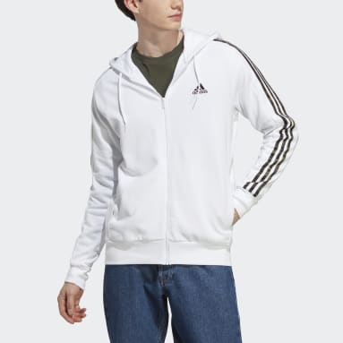 Veste à capuche zippée 3 bandes Essentials Blanc Hommes Sportswear