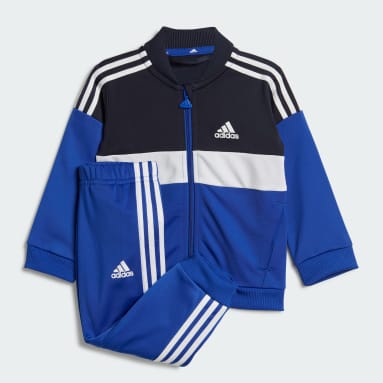 Kids Sportswear Blue Tiberio 3-Stripes Colorblock Shiny Track Suit Kids