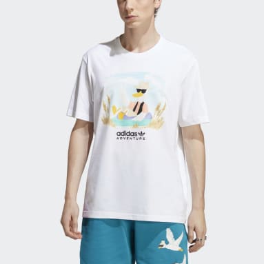 T-shirt graphique adidas Adventure blanc Hommes Originals