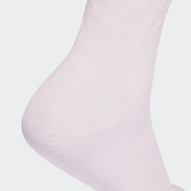 Jacquard Trefoil Crew Sokker, 2 par Hvit