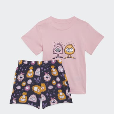 Infants Originals Pink adidas x Kevin Lyons Shorts and Tee Set
