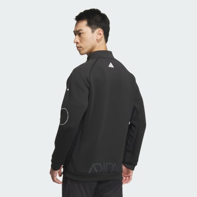 남성 Golf Black 애슬레틱 풀집 하이브리드 스페이서 긴팔 재킷