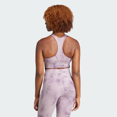 Brassière Run Pocket AOP Bra Iteration Maintien moyen Violet Femmes Fitness Et Training