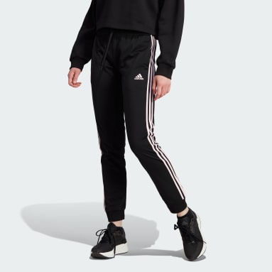 Women Sportswear Black Primegreen Essentials Warm-Up Slim Tapered 3-Stripes Track Pants