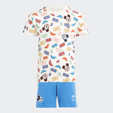 Zestaw adidas x Disney Mickey Mouse Tee and Shorts Bialy