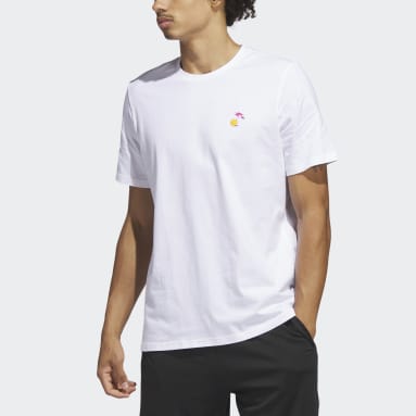 Camiseta Lil Stripe Spring Break Graphic Short Sleeve Basketball Blanco Hombre Basketball