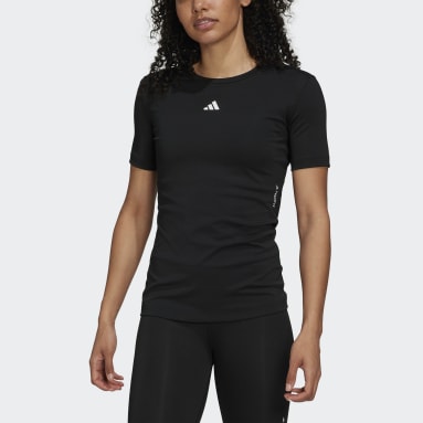 Women Running Black Techfit Training T-Shirt