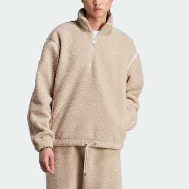 Men Originals Beige Premium Essentials Half Zip Pullover