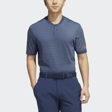 Men Golf Blue Statement Seamless Polo Shirt