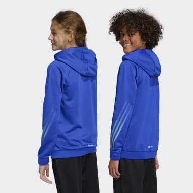 Kinderen Sportswear blauw Train Icons AEROREADY 3-Stripes Hoodie