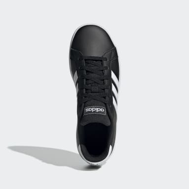 Kids Sport Inspired Black Grand Court Shoes