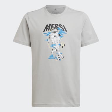 Camiseta Messi Fútbol Estampada Gris Niño Fútbol
