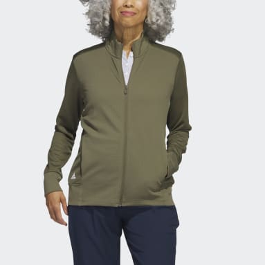 Women Golf Green Textured Full-Zip Jacket