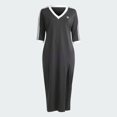 Adicolor Classics 3-Stripes V-Neck Maxi Dress (Plus Size)