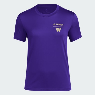 Women's Football Purple University of Washington Terrex Pregame Tee