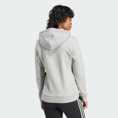 Women Sport Inspired Grey LOUNGEWEAR Essentials Logo Fleece Hoodie