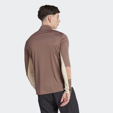 Heren Fitness En Training Training Colorblock Longsleeve met Korte Rits