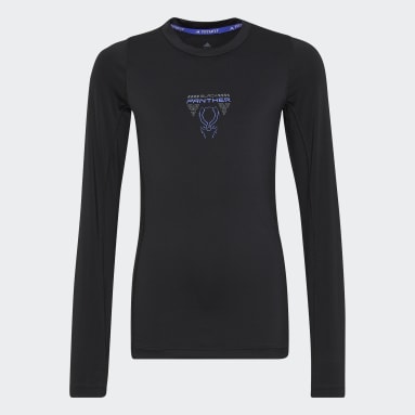 Boys Sportswear Black Techfit Marvel Black Panther Long Sleeve Tee