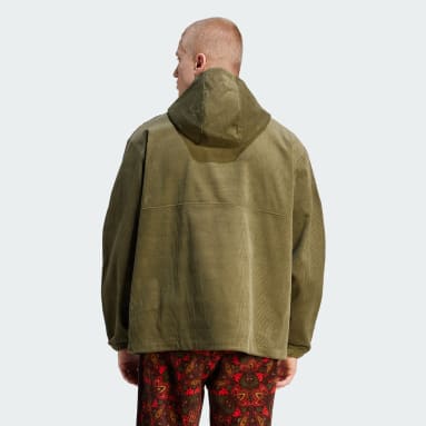 Sweat-shirt à capuche velours côtelé vert Hommes Originals
