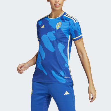 Camiseta segunda equipación selección femenina Suecia 23 Azul Mujer Fútbol
