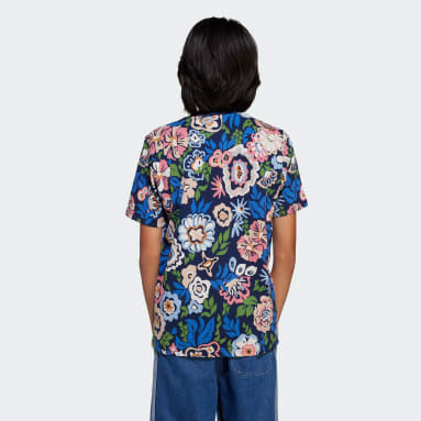 値下げ⭐︎7/13迄 adidas LIBERTY LONDON Tシャツ ブルー adidas Originals × Liberty London Tシャツ キッズ - ブルー