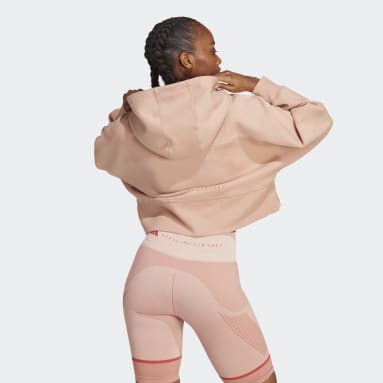 Frauen adidas by Stella McCartney adidas by Stella McCartney Cropped Kapuzenjacke Braun